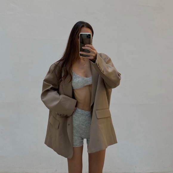 Jacquemus Pants - NWT Jacquemus grey knit mohair blend shorts